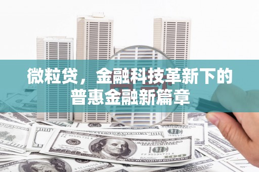 峨眉山微粒贷，金融科技革新下的普惠金融新篇章
