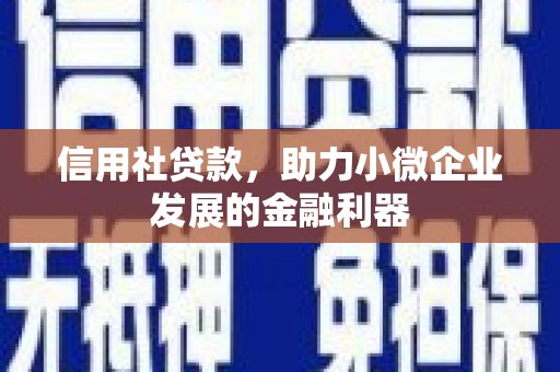 峨眉山信用社贷款，助力小微企业发展的金融利器