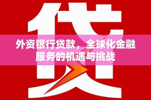 峨眉山外资银行贷款，全球化金融服务的机遇与挑战