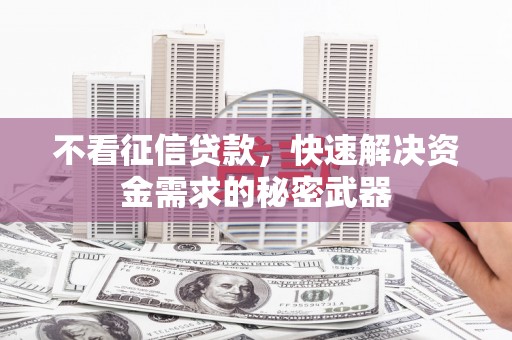 峨眉山不看征信贷款，快速解决资金需求的秘密武器