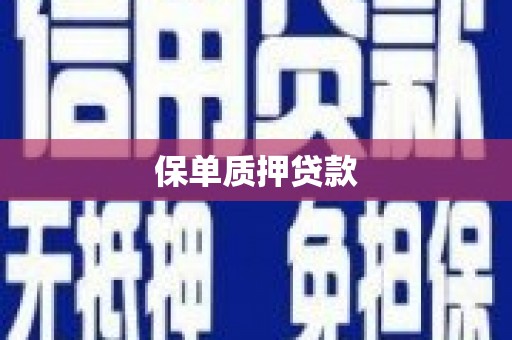 峨眉山保单质押贷款