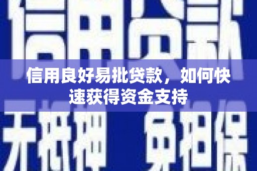 峨眉山信用良好易批贷款，如何快速获得资金支持